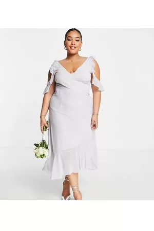 Little Mistress Vestito midi da damigella chiaro con spalle scoperte