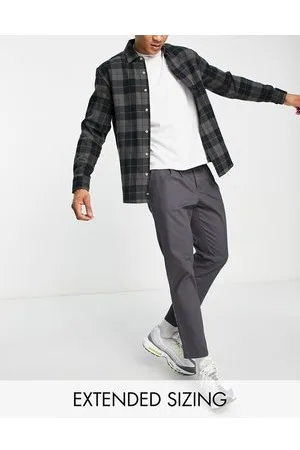 ASOS Chino a sigaretta con pieghe, colore antracite