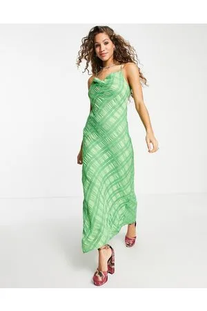 Topshop Vestito sottoveste midi da cerimonia acceso a quadri trasparente