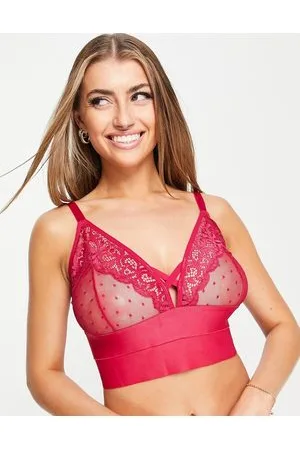Tutti Rouge Coppe Grandi - Victoria - Brassière in misto rete e pizzo con fascia ampia color ciliegia