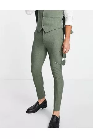 ASOS Wedding - Pantaloni da abito super skinny pino tratteggiato