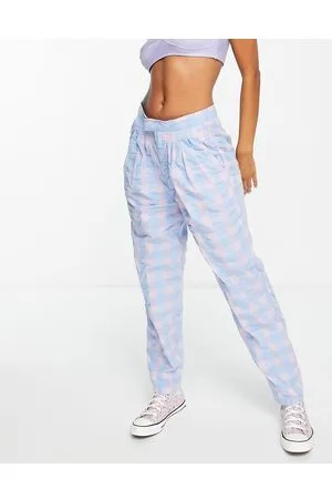 Cotton On Cotton On - Pantaloni a pieghe blu e lilla a quadretti