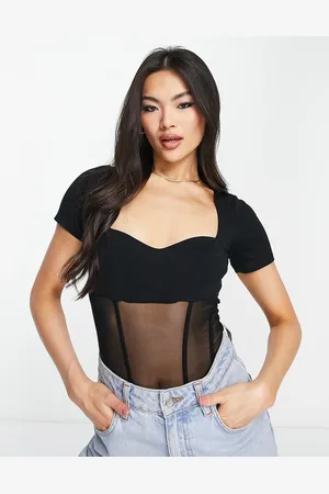 ASOS Body a maniche corte stile corsetto con scollo a cuore