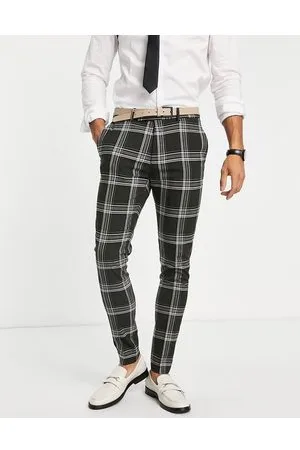 ASOS Mix & Match - Pantaloni da abito super skinny verdi a quadri