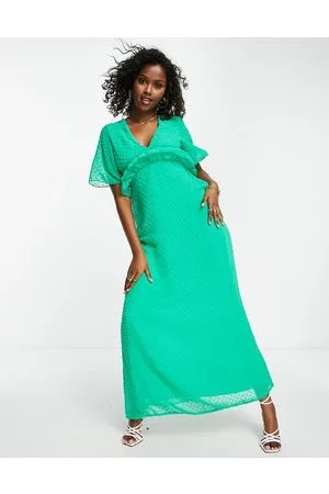 Blume Bridal Vestito lungo in chiffon acceso con volant