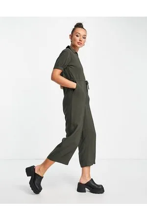 Whistles Tuta jumpsuit kaki a maniche corte