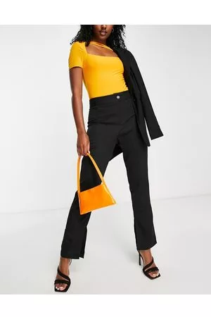 Trendyol Pantaloni neri con spacco