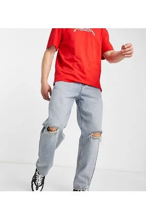 COLLUSION X014 - Jeans extra larghi lavaggio candeggiato con strappi sulle ginocchia