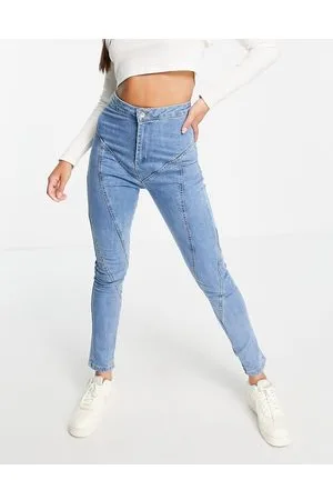 REBELLIOUS FASHION Jeans elasticizzati con cuciture sui bordi medio
