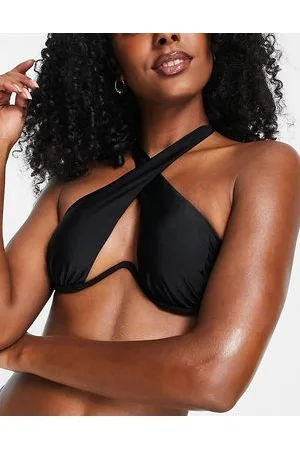 River Island Top bikini allacciato al collo avvolgente con ferretto