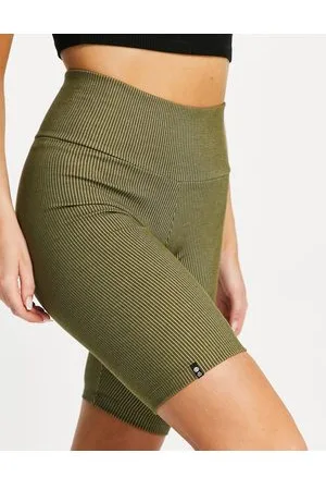 adidas Leggings corti a coste color kaki