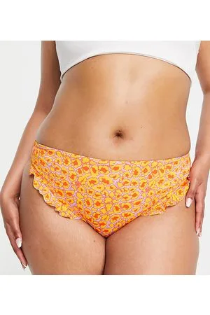 VERO MODA Slip bikini a vita alta con stampa arancione e lilla