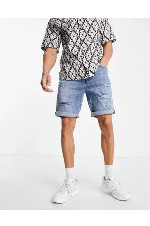 Pull&Bear Pantaloncini slim di jeans con strappi