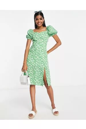 Urban Revivo Vestito midi con scollo squadrato a fiori