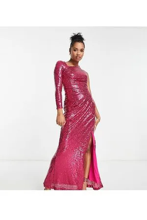 Jaded Rose Esclusiva - Vestito con gonna al polpaccio drappeggiato monospalla con paillettes