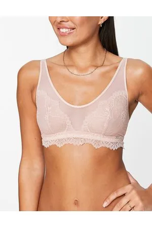 Lindex Chloe - Brassière taglio corto in pizzo e rete trasparente polvere