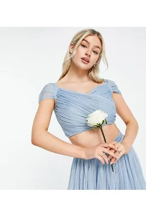 ANAYA Anaya With Love Petite - Crop top per damigella con spalle scoperte tenue in coordinato