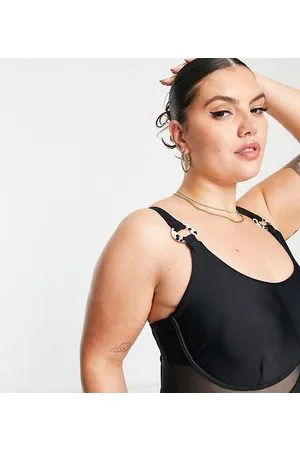 River Island Costume da bagno con dettaglio in rete e ferretto