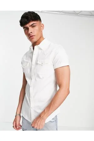 ASOS Camicia di jeans stile western skinny bianca