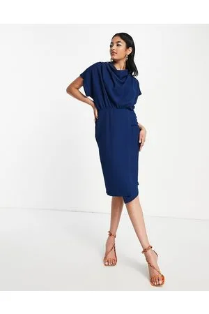 Closet Vestito corto accollato navy
