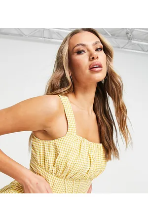 Missguided Top a corsetto a quadretti in coordinato