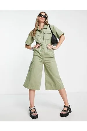 JJXX Tuta jumpsuit corta multitasche kaki