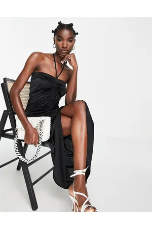 Topshop Vestito midi a fascia arricciato