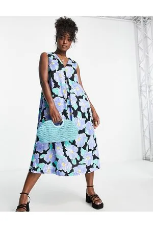 Urban Revivo Vestito midi a trapezio con stampa a fiori