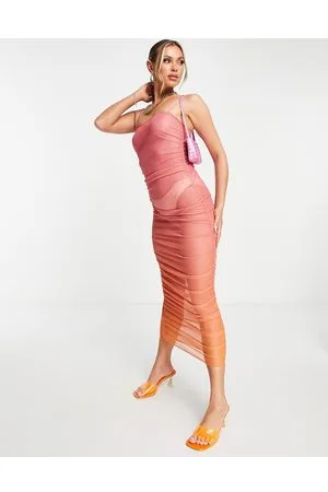 Missyempire Vestito midi in rete sfumata