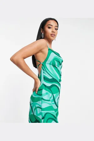 Missguided Vestito corto con scollo ad anello con stampa astratta