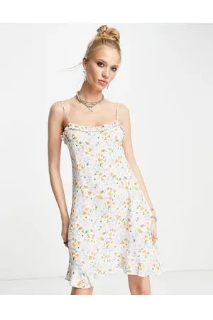 Envii Vestito corto con spalline sottili a fiorellini con volant