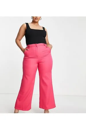 NaaNaa Pantaloni dritti a vita alta fucsia