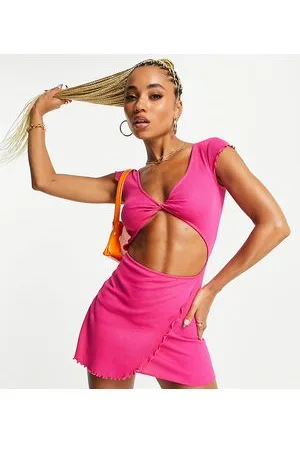 AsYou Vestito skater avvolgente acceso con cut-out