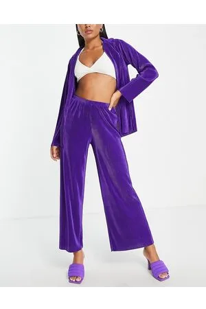 ASOS Pantaloni da mare plissé a fondo ampio in coordinato