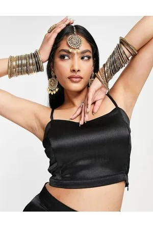 Kanya London Lehenga - Crop top con spalline sottili