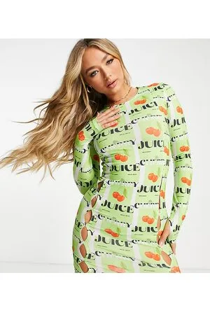 AsYou Vestito corto aderente con cut-out e stampa "Juice"