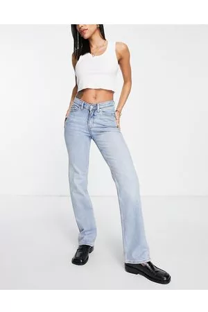 Weekday Twig - Jeans dritti a vita medio alta in misto cotone