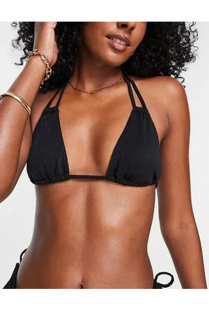 Topshop Top bikini a triangolo testurizzato con spallina doppia