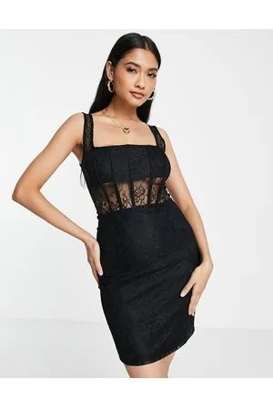 Topshop Vestito corto con corsetto in pizzo