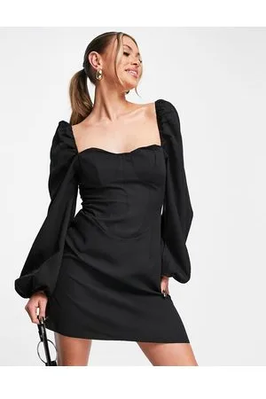 Missguided Vestito skater corto stile milkmaid con corsetto