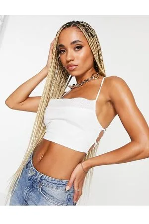 NaaNaa Top in paillettes con scollo ad anello stile festival