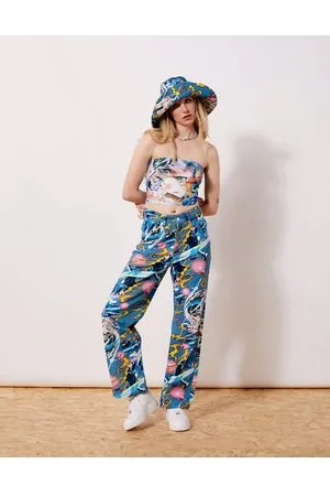 New Girl Order Jeans dritti con stampa anime in coordinato