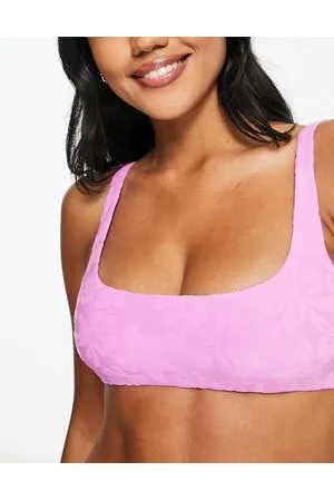 Weekday Top bikini con fiori hawaiani e scollo rotondo