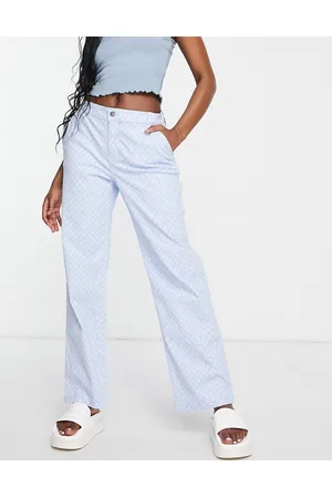 Hollister Pantaloni dad a quadri distorti a vita alta