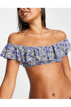 & OTHER STORIES Top bikini a fascia con stampa a fiori e volant