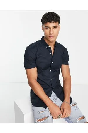 New Look Camicia Oxford attillata ed elegante a maniche corte