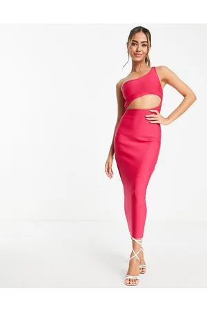Band of Stars Vestito midi premium fasciante monospalla chiaro