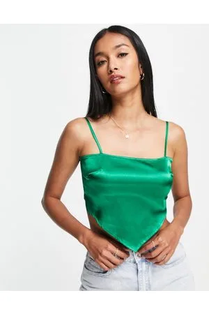 Urban Threads Top a fazzoletto in raso allacciato sul retro