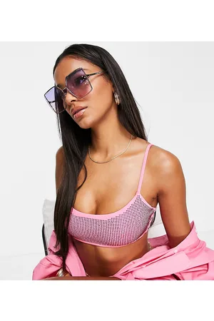 AsYou Crop top bikini con strass in coordinato