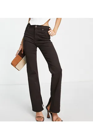 ASOS ASOS DESIGN Petite - Jeans a zampa color cioccolato